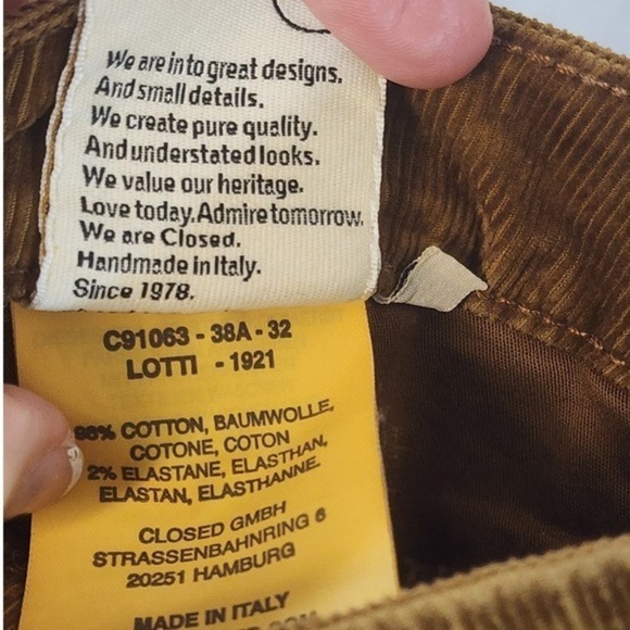 Closed by Free People "Lotti" Italian Brown Corduroy Utility Cargo Pants Size31 - Picture 14 of 15